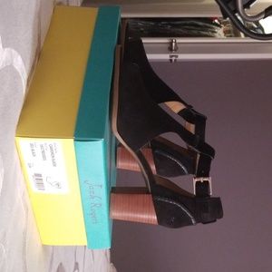 Black suede bootie/sandal